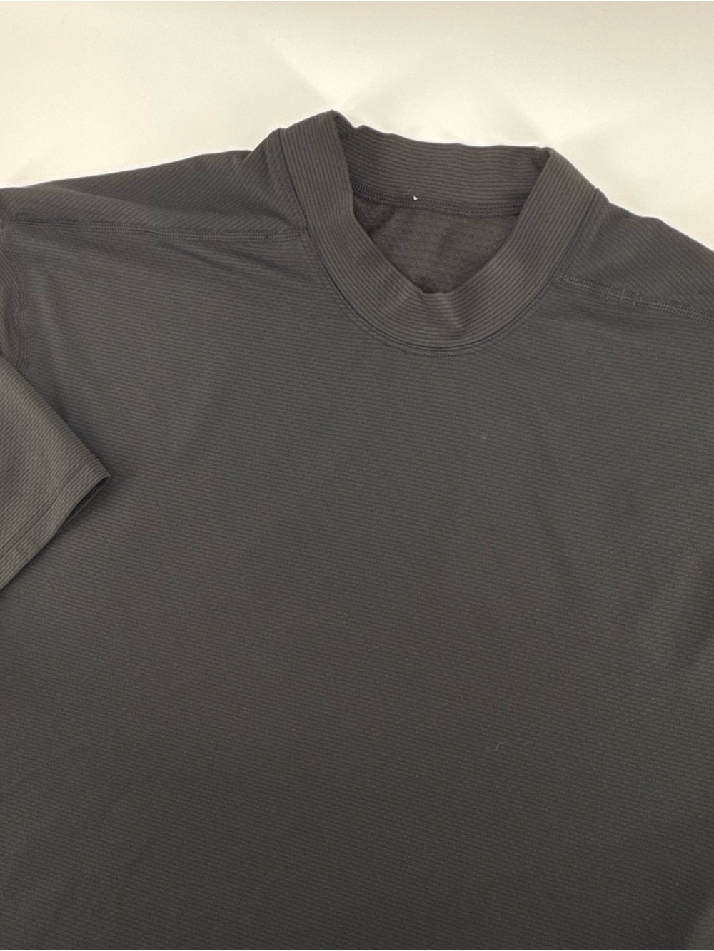 Lululemon License to Move Mens Athletic Shirt XL Black Mock Neck Textured